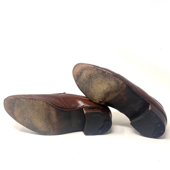 Florsheim‎ Imperial Cognac Brown Leather Apron Toe Loafers Casual Shoes Mens 9 - Picture 5 of 9